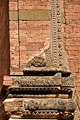 Bagan Myanmar. Sulamani temple. Makara, ogres and other stucco ornaments.